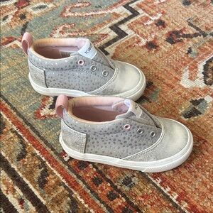 TOMS Kids Sparkle Gray and Pink Sneakers